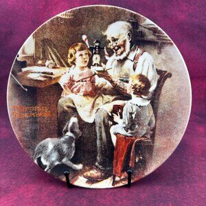 VTG NORMAN ROCKWELL "THE TOY MAKER" FIRST LIMITED EDITION PLATE # 10,446A